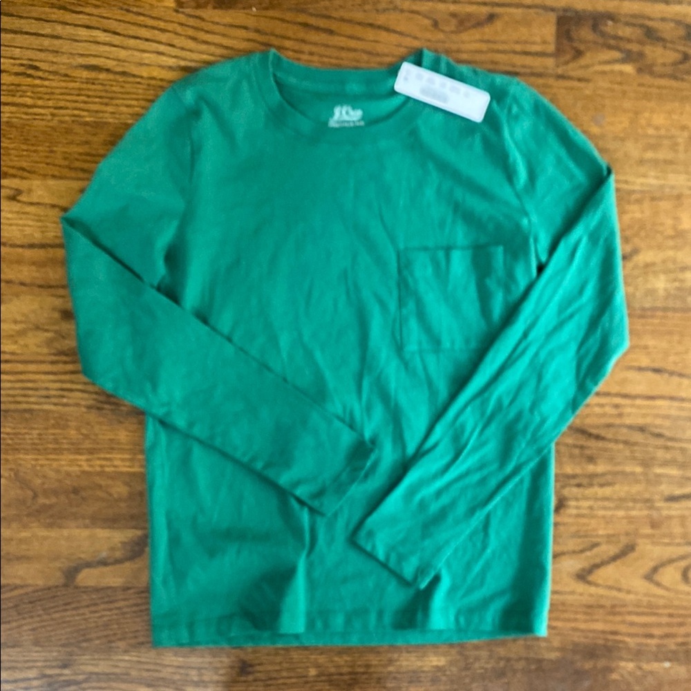 J. Crew Green Long Sleeve Tee Casual Cotton